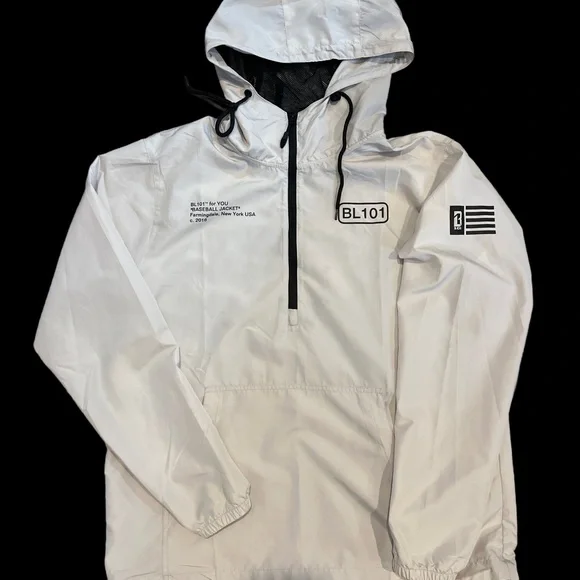 NWOT Baseball Lifestyle 101 Men's White Off White/Cream “Ghost Windbreaker” - Picture 1 of 6